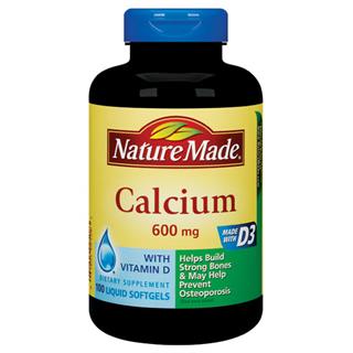 Nature Made 莱萃美液体钙软胶囊 600mg+维生素D3 400IU 100粒