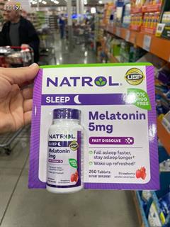 Natrol褪黑素速溶片250粒 草莓味